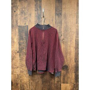 Robert Graham 1/2 Zip Up Sweater Red XL